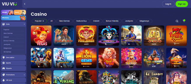 Ontdek het spelaanbod bij het Viu Viu online casino